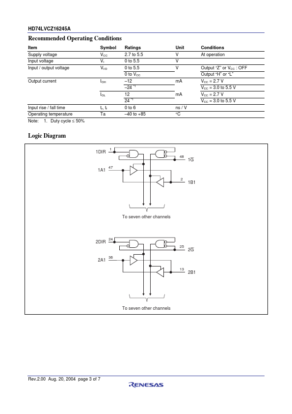 HD74LVCZ16245A