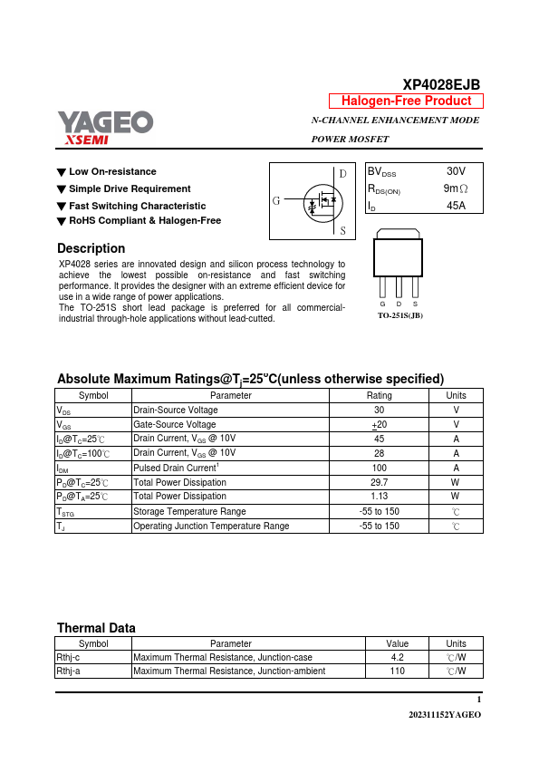 XP4028EJB Datasheet Preview