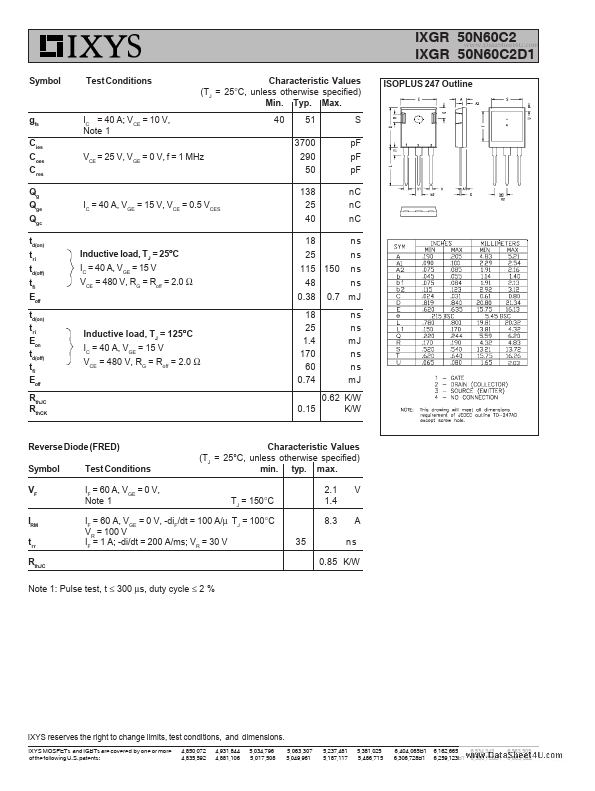 IXGR50N60C2D1