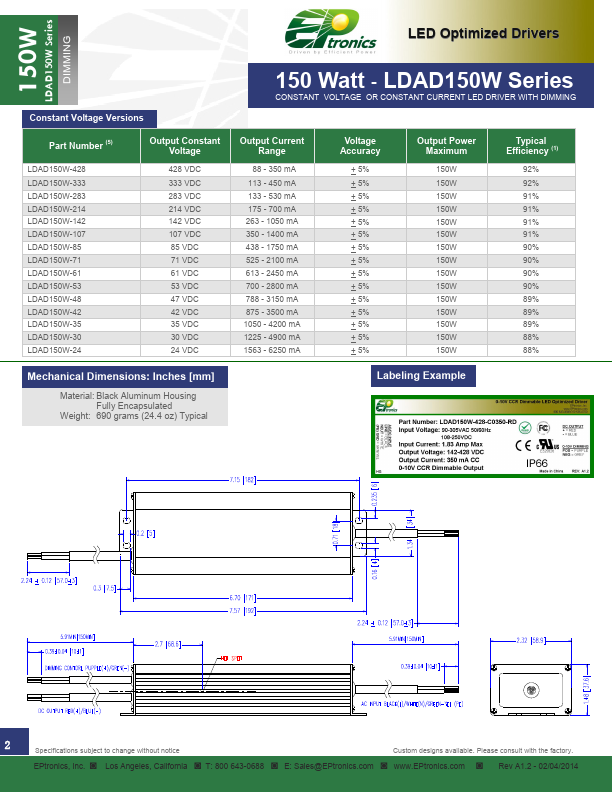 LDAD150W-214-C0700