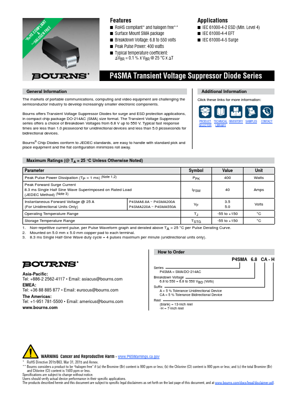 P4SMA56A Datasheet Preview