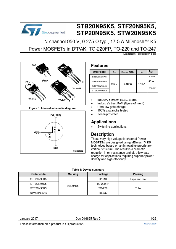 STP20N95K5