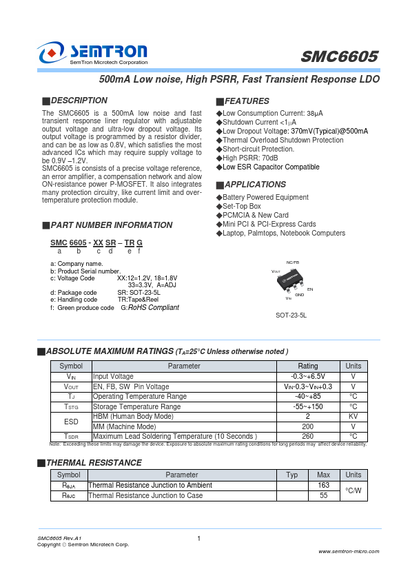 SMC6605 Datasheet Preview