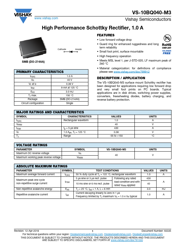 VS-10BQ040-M3 Datasheet Preview