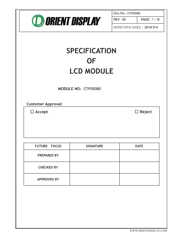 CTP050B0 Datasheet Preview