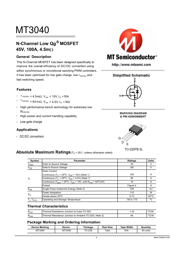 MT3040 Datasheet Preview