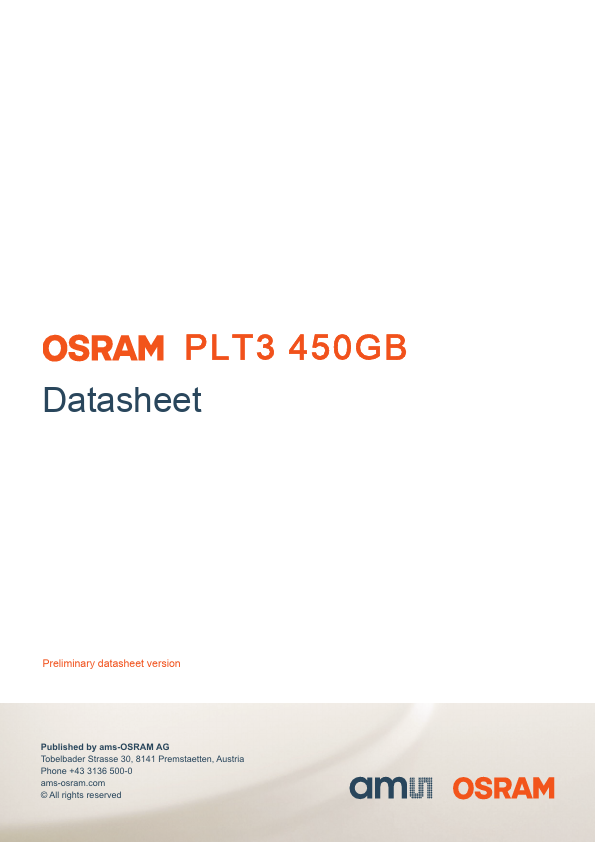 PLT3450GB Blue Laser Diode by OSRAM - Datasheet Preview
