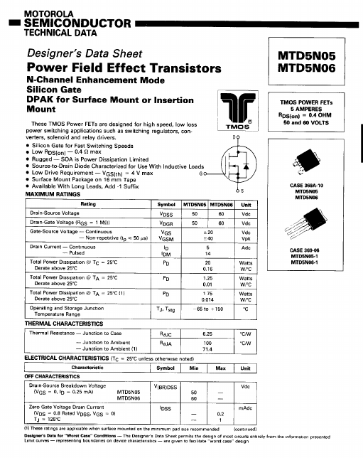 MTD5N05