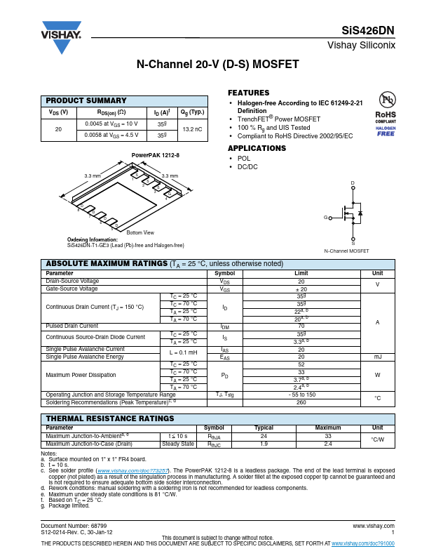 SIS426DN Datasheet Preview