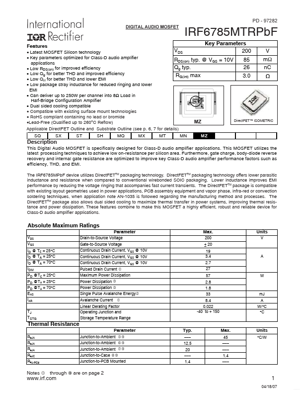 IRF6785MTRPbF