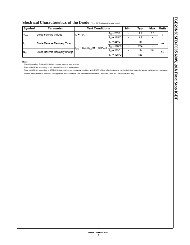 FGB20N60SFD-F085