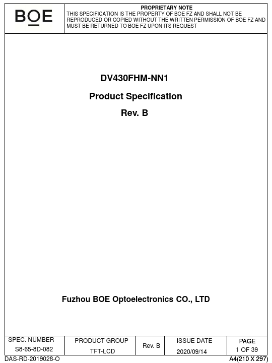 DV430FHM-NN1 Datasheet Preview