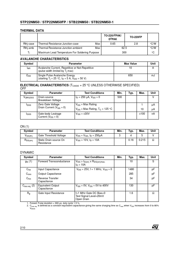 STB22NM50