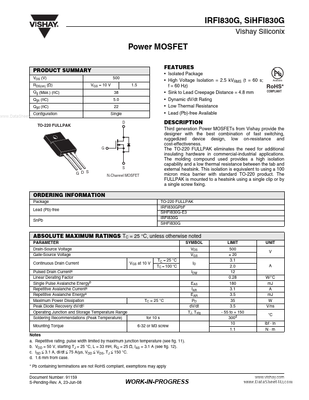 SiHFI830G