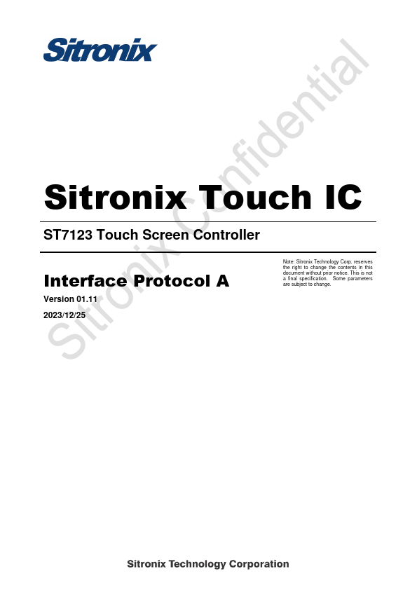 ST7123 Datasheet Preview