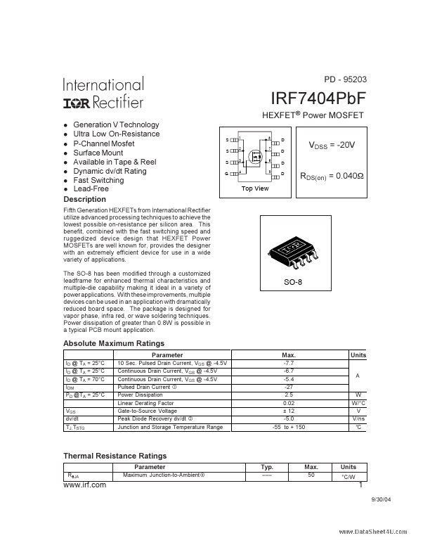 IRF7404PBF