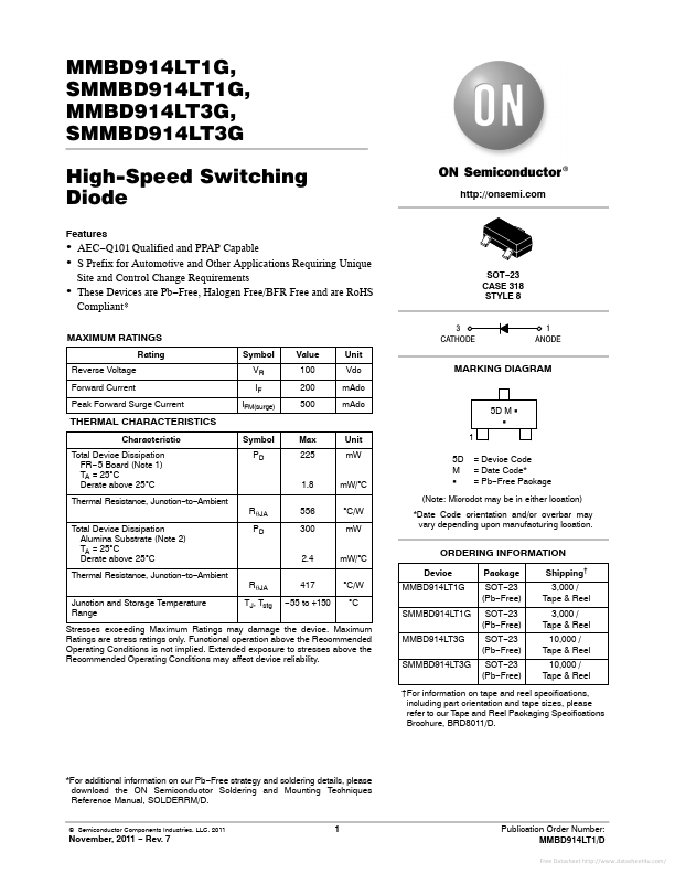 SMMBD914LT3G