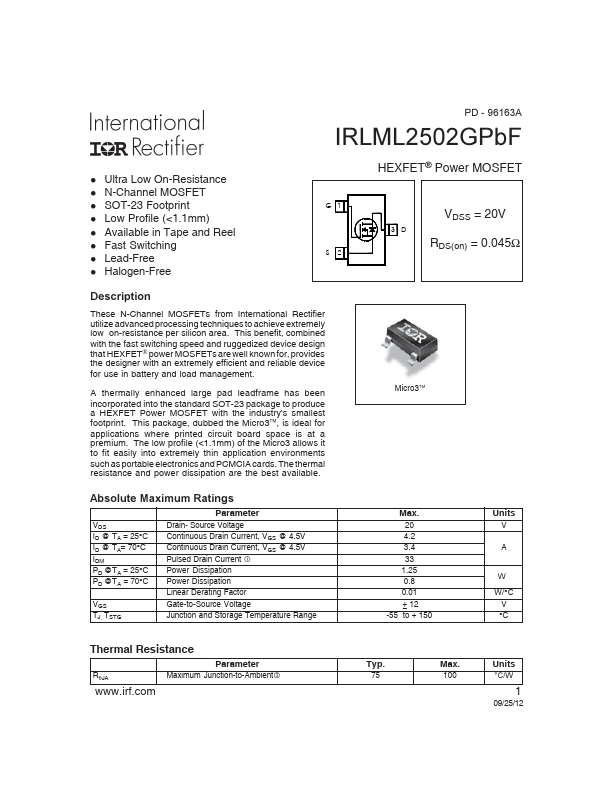 IRLML2502GPBF