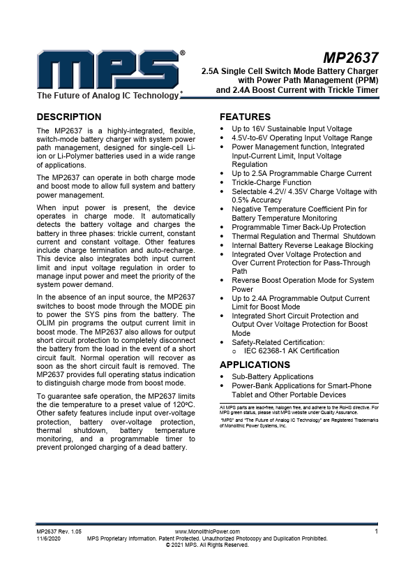 MP2637GR Datasheet Preview