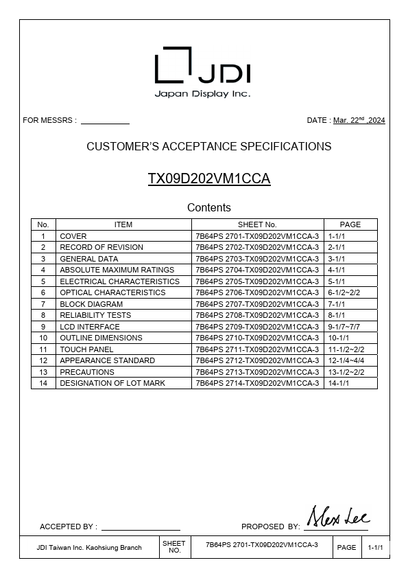 TX09D202VM1CCA Datasheet Preview