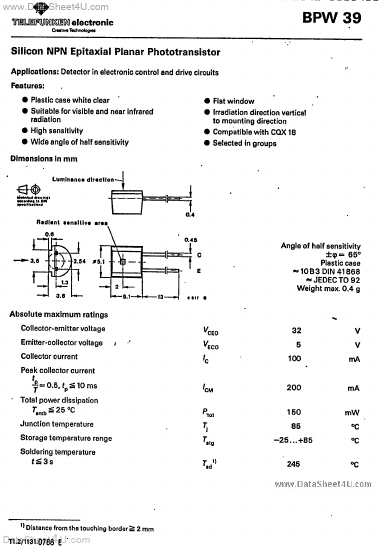 BPW39 Datasheet Preview