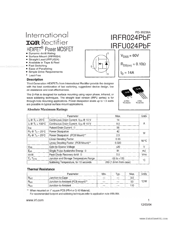 IRFR024PBF