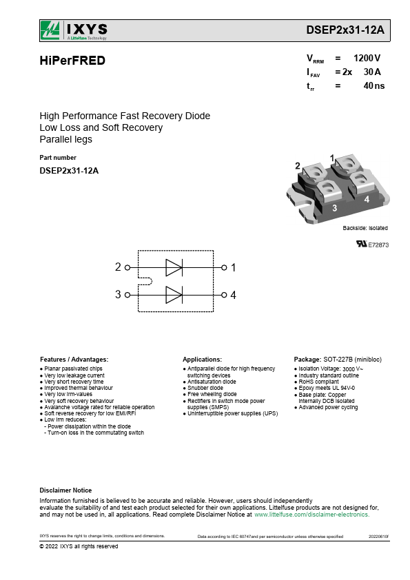 DSEP2X31-12A Datasheet Preview