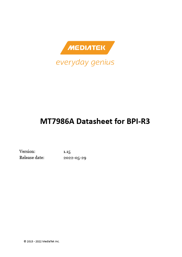 MT7986A WiFi AP Router by MEDIATEK - Datasheet Preview