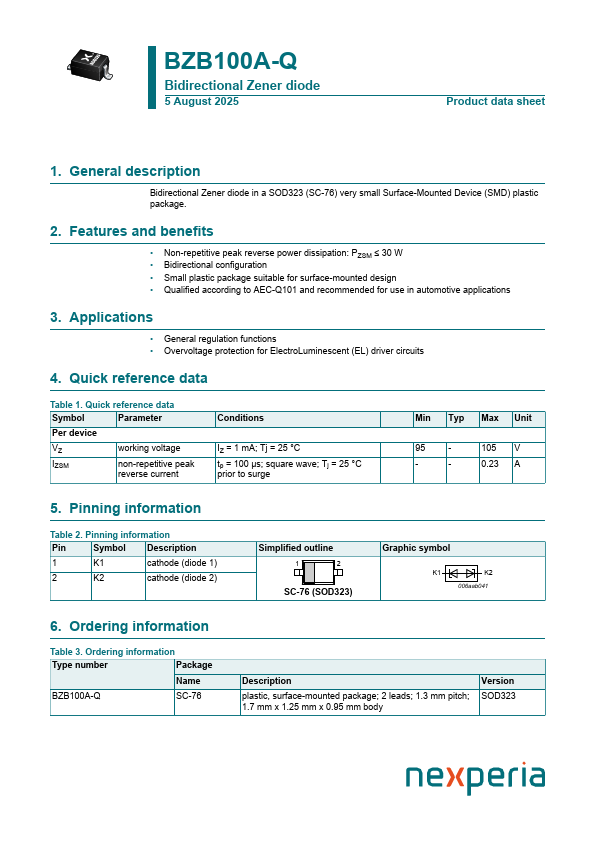 BZB100A-Q Datasheet Preview