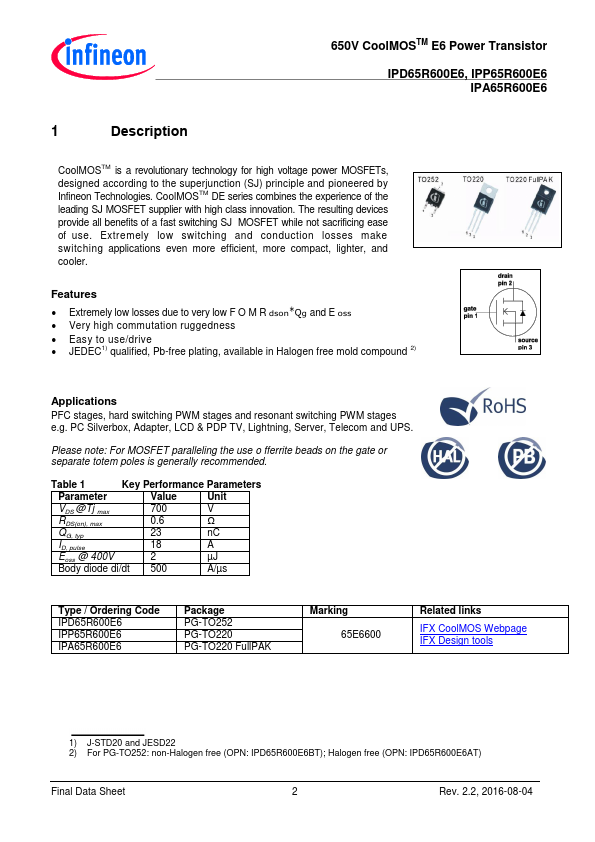 IPD65R600E6