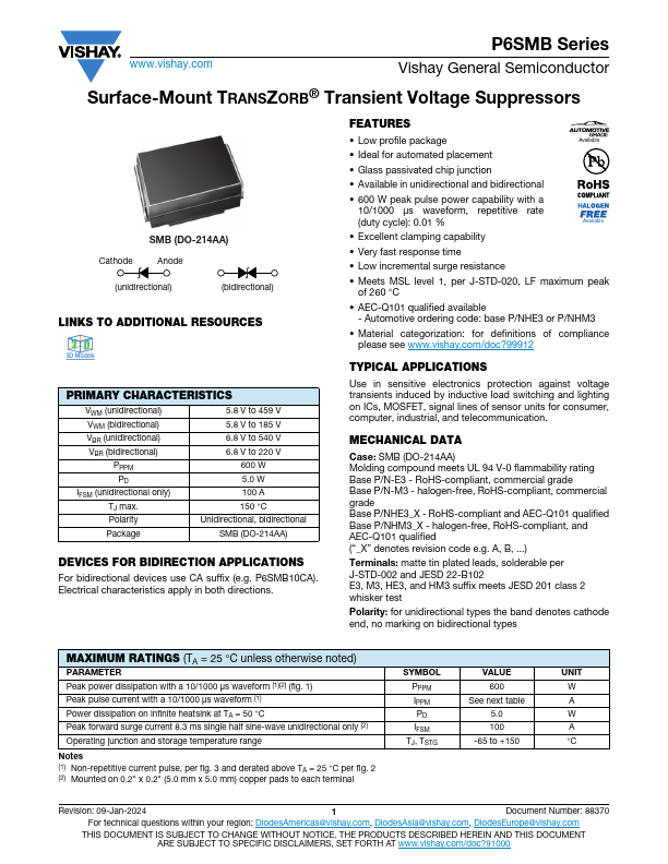 P6SMB120A Datasheet Preview