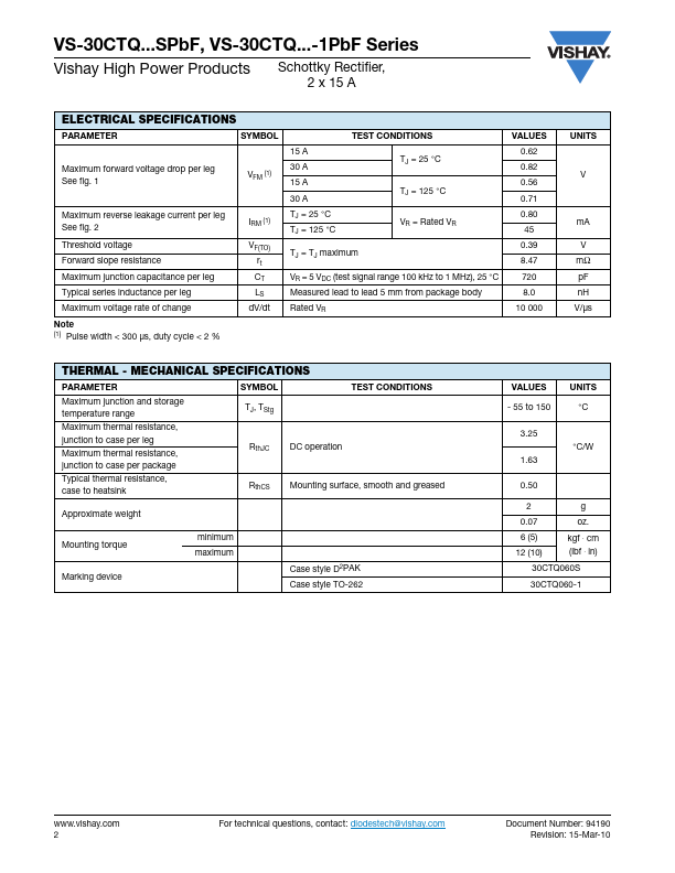 VS-30CTQ060-1PbF