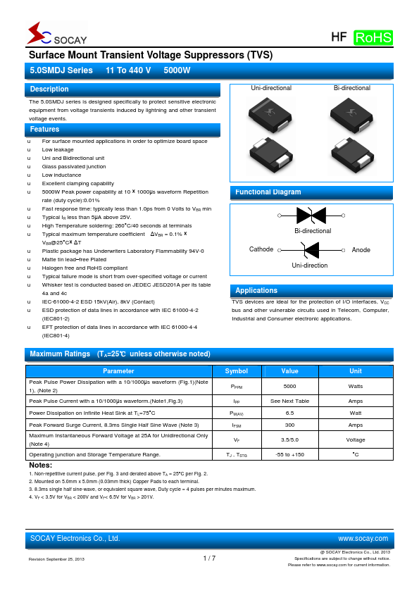 5.0SMDJ14CA