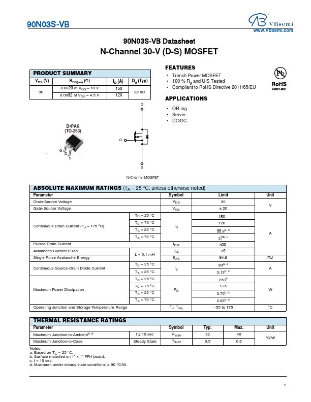 90N03S Datasheet Preview