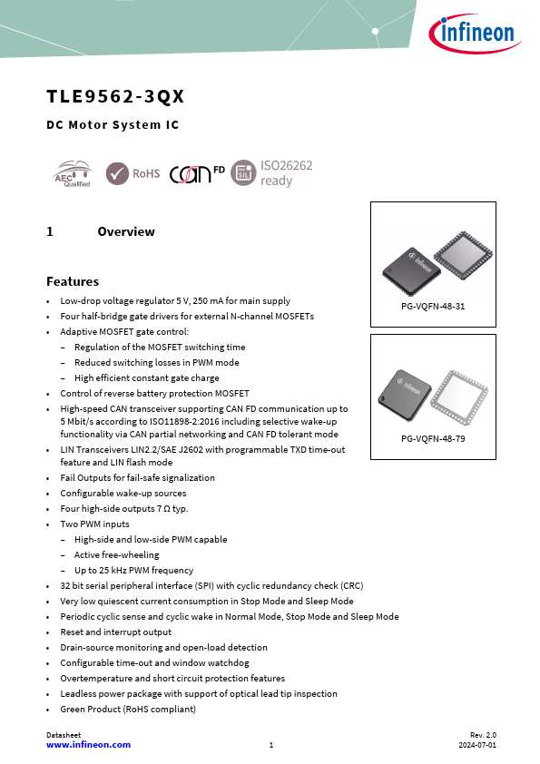 TLE9562-3QX Datasheet Preview
