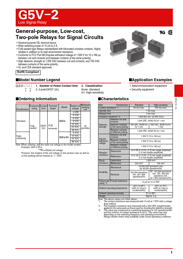 G5V-2-H1 Datasheet Preview