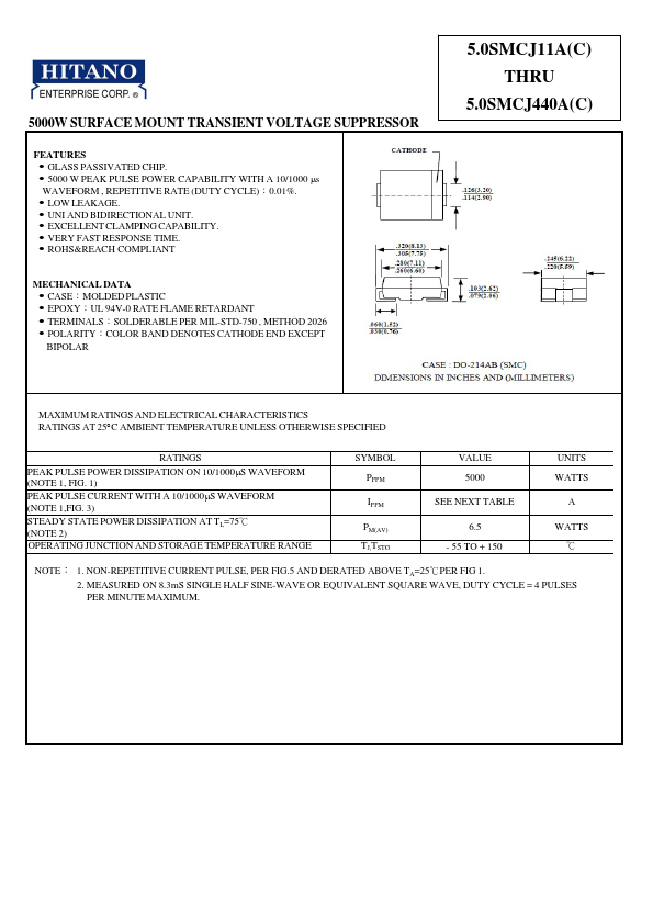 5.0SMCJ14CA