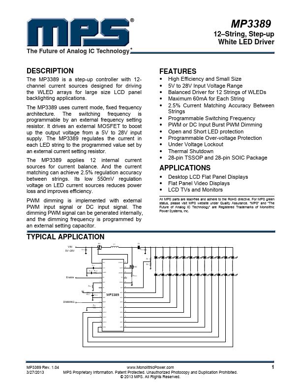 MP3389 Datasheet Preview