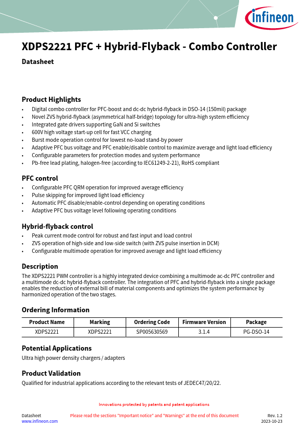 XDPS2221 Datasheet Preview