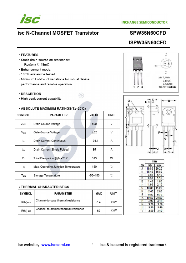 SPW35N60CFD