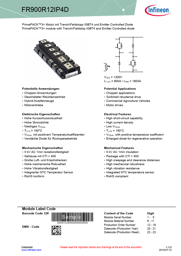 FR900R12IP4D Datasheet Preview