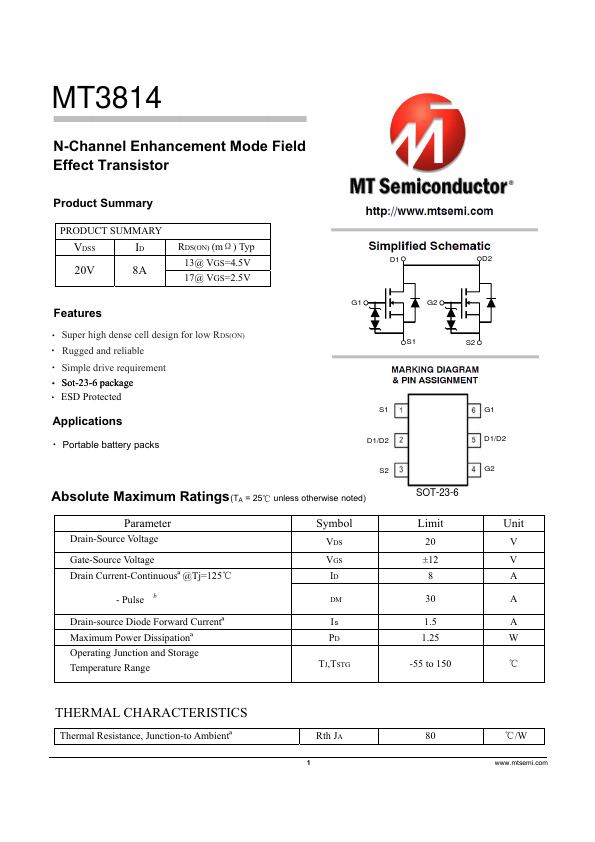 MT3814 Datasheet Preview