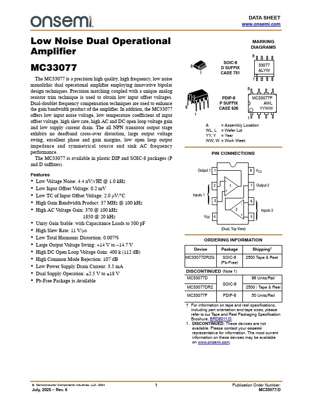 MC33077 Datasheet Preview