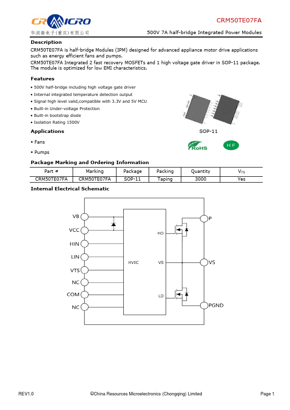 CRM50TE07FA Datasheet Preview