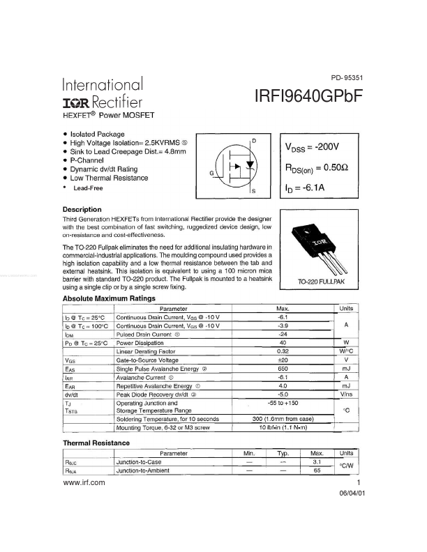 IRFI9640GPBF