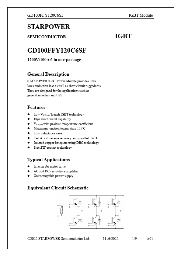 GD100FFY120C6SF Datasheet Preview