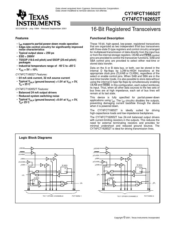 CY74FCT16652T