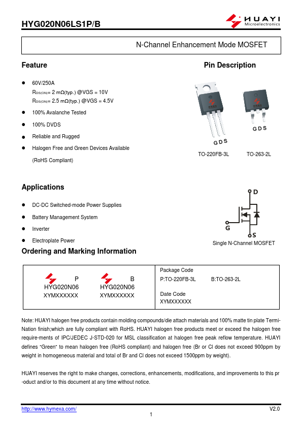 HYG020N06LS1P Datasheet Preview