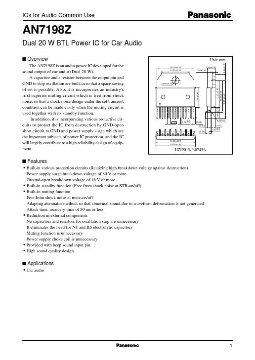 AN7198Z Datasheet Preview