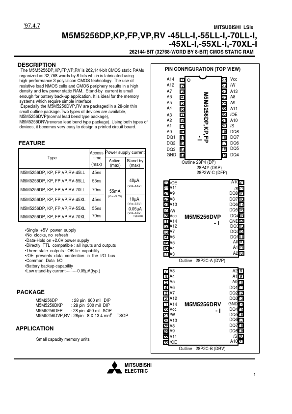 M5M5256KP-45XL-I